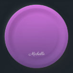 Personalised purple ombre paper plate<br><div class="desc">Personalised purple ombre</div>