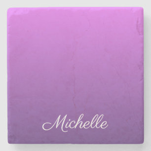 Personalised purple ombre stone coaster