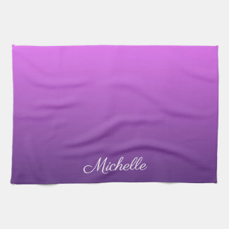 Personalised purple ombre tea towel