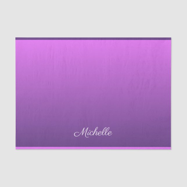 Personalised purple ombre tissue paper (Front)