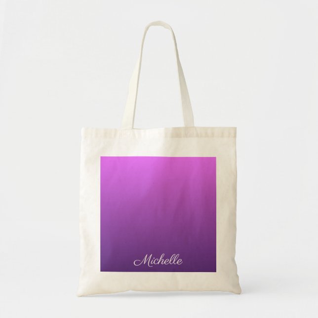 Personalised purple ombre tote bag (Front)