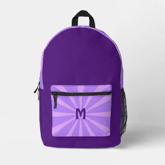 Personalised purple optical illusion modern printed backpack