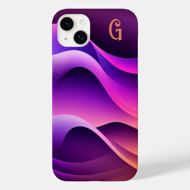 Personalised Purple & Orange Waves Case-Mate iPhone Case (Back)