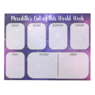 Personalised Purple Outer Space Night Sky Planner Notepad
