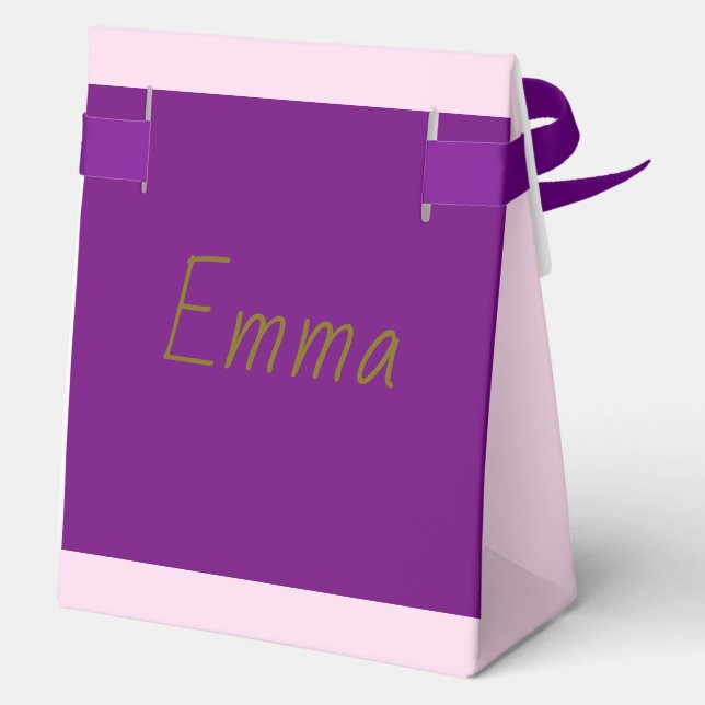 Personalised Purple Party Favour Box | Custom Name (Back)