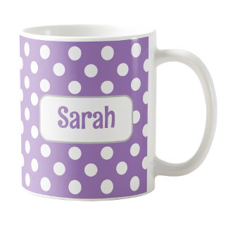 Personalised Purple Polka Dot Mug