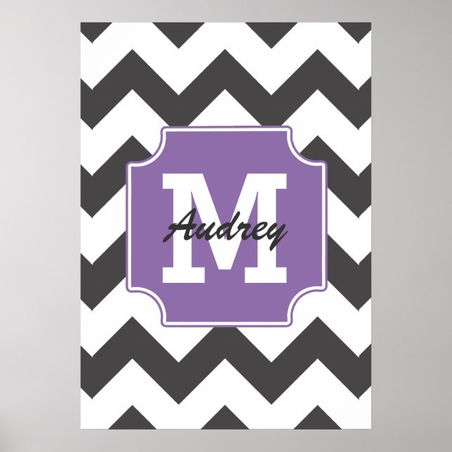 Personalised Purple Power Chevron Pattern Poster (Front)