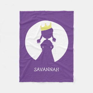 Personalised Purple Princess Silhouette Girls Fleece Blanket