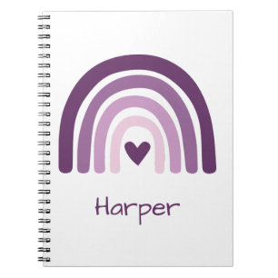 Personalised Purple Rainbow Monogram Notebook