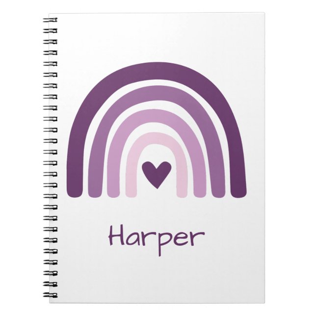 Personalised Purple Rainbow Monogram Notebook (Front)