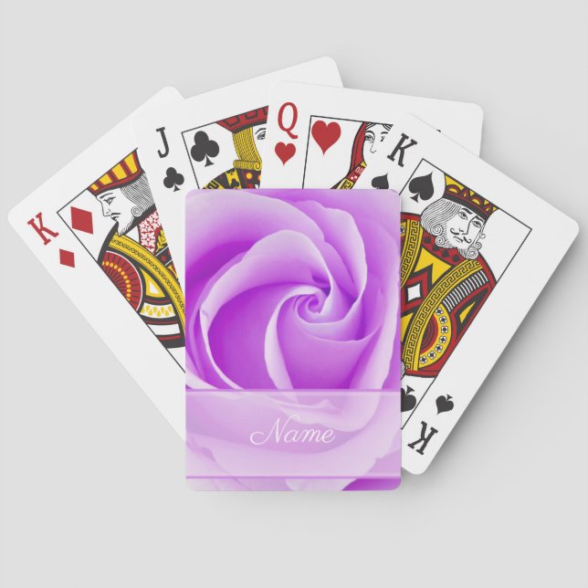 Personalised Purple Rose Custom Playing Cards (Back)