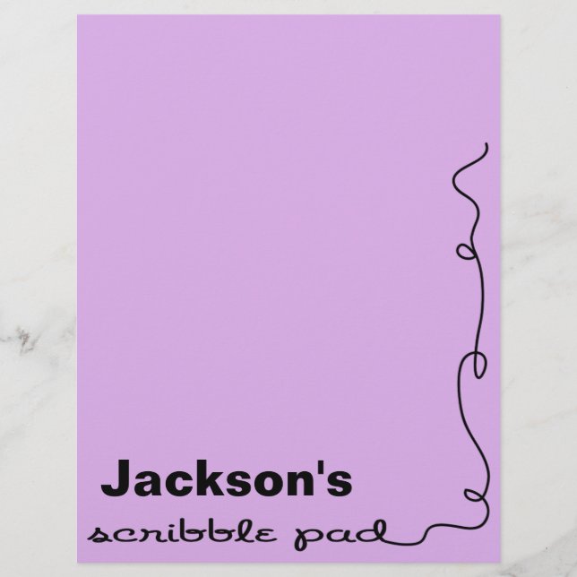Personalised Purple Scribble Pad (Front)