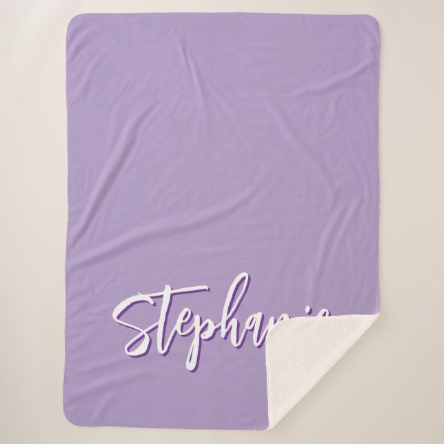 Personalised Purple Sherpa Blanket (Front)