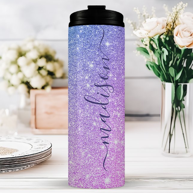 Personalised Purple Sparkle Thermal Tumbler (Creator Uploaded)