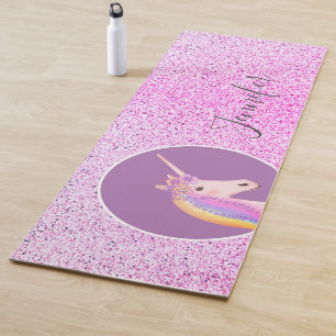 Personalised Purple Speckled Unicorn Fantasy Yoga Mat