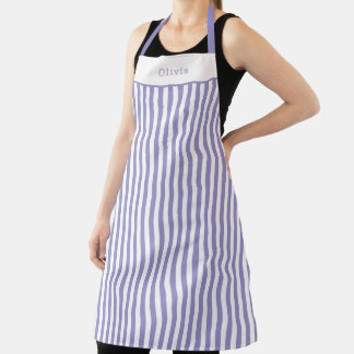 Personalised Purple Stripe Pattern Apron