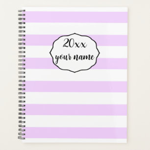 Personalised Purple Stripes Planner Notebook