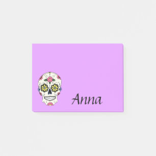 Personalised Purple Sugar Skull Post It Notes