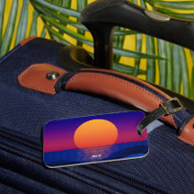 Personalised Purple Sunset Luggage Tag | Custom