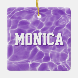 Personalised Purple Swimmer or Diver Photo Ceramic Ornament