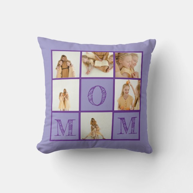 Personalised Purple Throw Pillow – Custom Photo (Front)