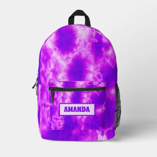 Personalised Purple Tie Dye Printed Backpack