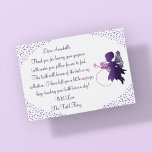 Personalised Purple Tooth Fairy Thank You<br><div class="desc">These cute little tooth fairy thank you cards add a little more magic as they grow and lose their teeth. The card has a little purple fairy, with glitter effect corners and a template letter which can be changed to your own. All text font styles, size and colours can be...</div>