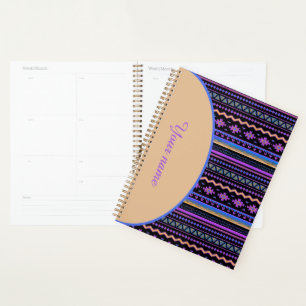 Personalised Purple tribal design Planner