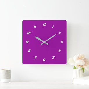 Personalised Purple Wall Clock Custom Colours Font