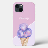Personalised Purple watercolor Ice cream