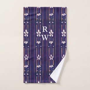 Personalised Purple & White Florals Hand Towel