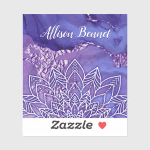 Personalised Purple White Watercolor Mandala