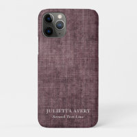 Personalised Purple Wine Rustic Linen Texture