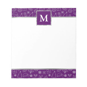 Personalised Purple with Silver Accents Christmas Notepad
