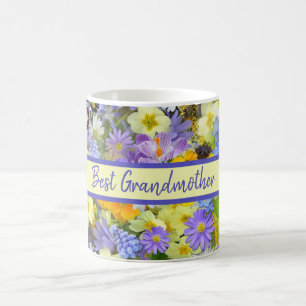 Personalised Purple Yellow Country Garden Flowers Coffee Mug