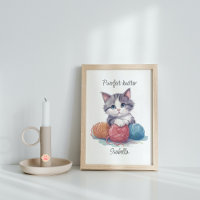 Personalised Purrfect Knitter Cat for Yarn Lovers