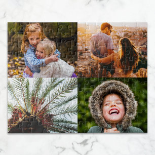 Personalised Puzzle 4 Photo Edge Print Collage