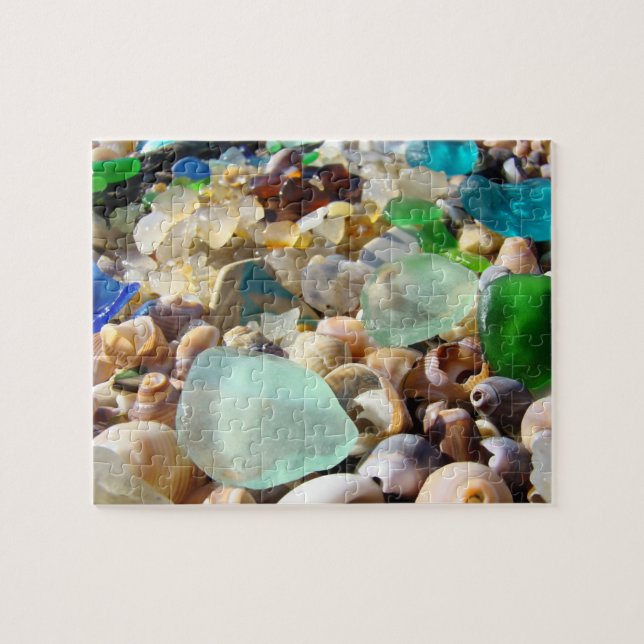 Personalised Puzzles Holiday Gifts Beach Seaglass (Horizontal)