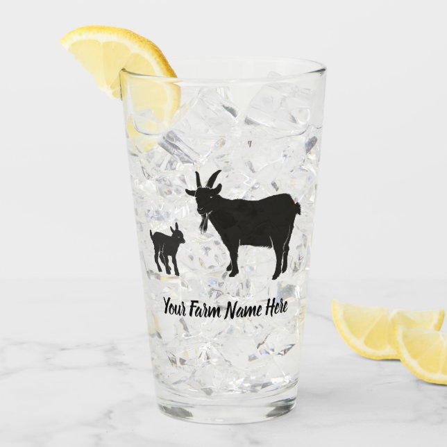 Personalised Pygmy Goat Farm Glass (Front Ice)