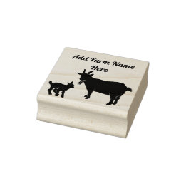 Personalised Pygmy Goat with Kid Farm Stamp