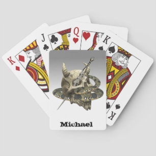 Personalised Python Snake Demon Skull Playing Cards