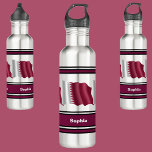 Personalised Qatar Flag Back To School   710 Ml Water Bottle<br><div class="desc">Personalised Qatar Flag Back To School stainless steel water bottle. Customise it with your name for a chic girly unique look.</div>