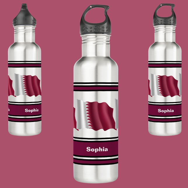 Personalised Qatar Flag Back To School   710 Ml Water Bottle (Creator Uploaded)