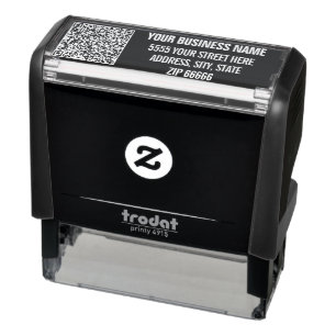 Personalised QR Code Address Colour Stamp Example