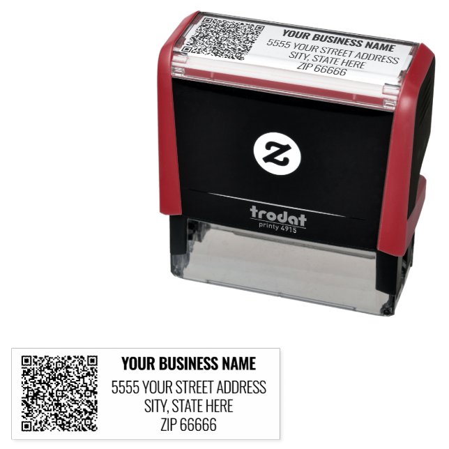 Personalised QR Code Address Self-inking Stamp (In Situ)