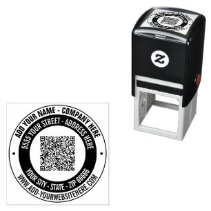 Personalised QR Code Address Self-inking Stamp