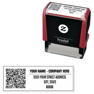 Personalised QR Code Address Self-inking Stamp