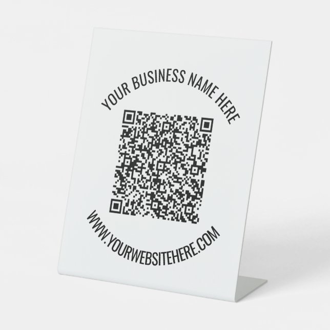 Personalised QR Code and Custom Text Pedestal Sign (Front)