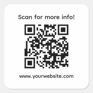 Personalised QR code and custom text Square Sticker