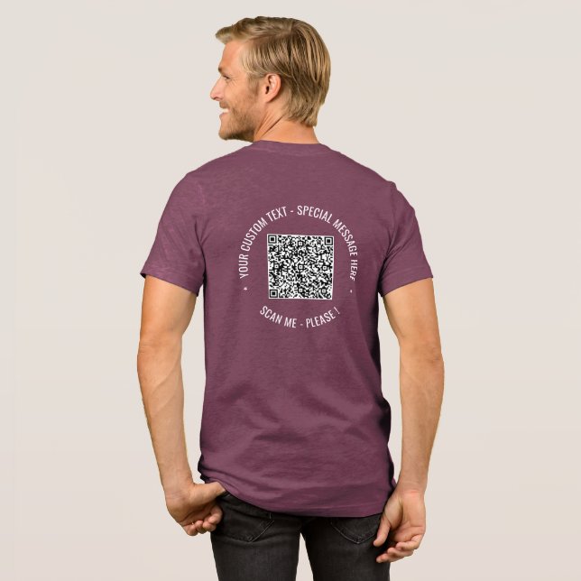 Personalised QR Code and Custom Text Your T-Shirt Tri-Blend Shirt (Back Full)